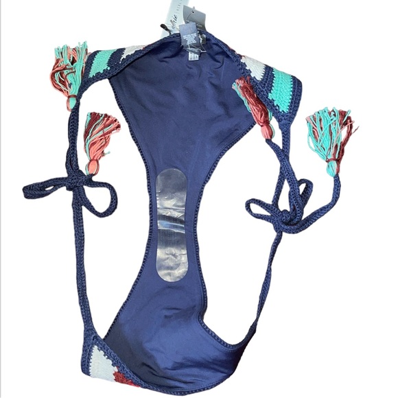 NEW Aerie Crochet Striped Tassel Tie Bikini Set / Free Gift with Purchase - Picture 9 of 9